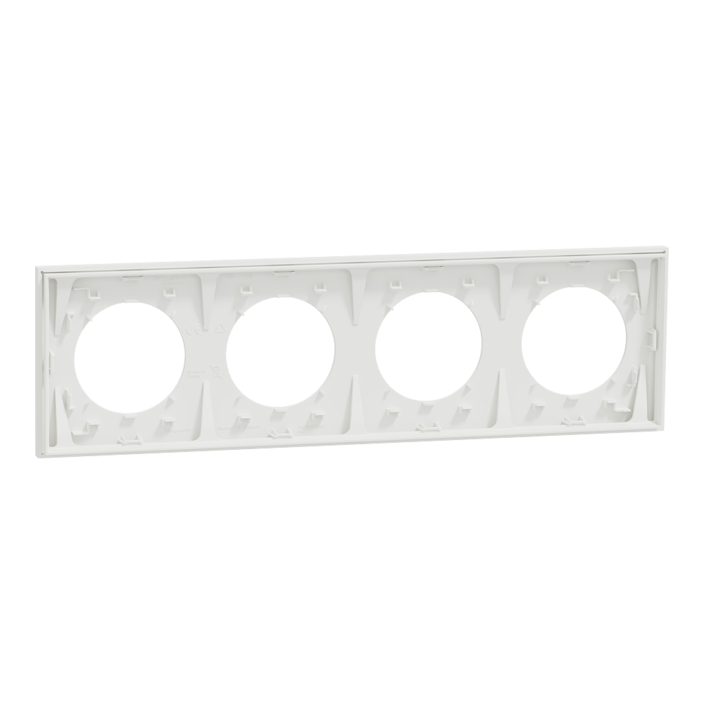 Odace plaque 4 postes blanc